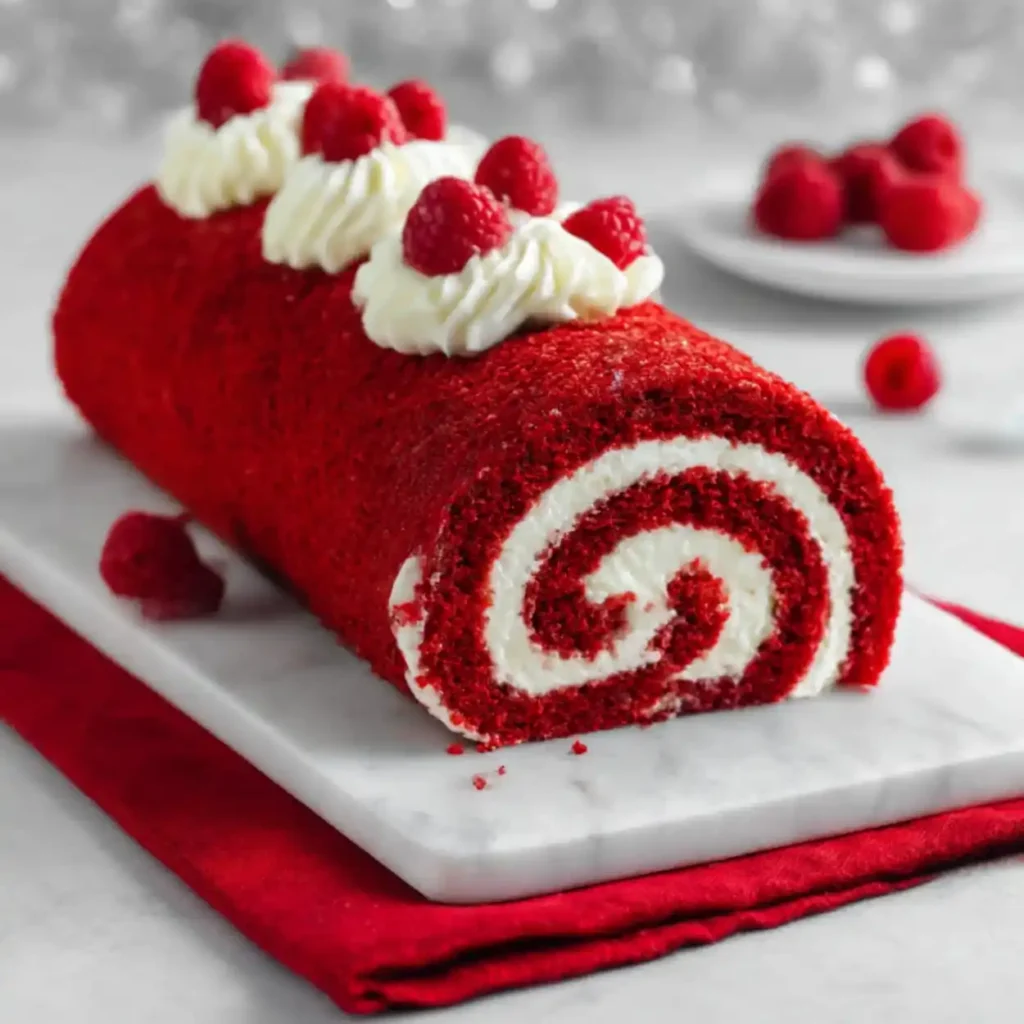 best Christmas Red Velvet Swiss Roll Cake recipe